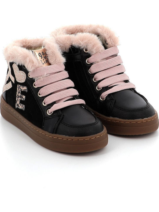 Anatomical Leather Kids Boots with Laces Blue