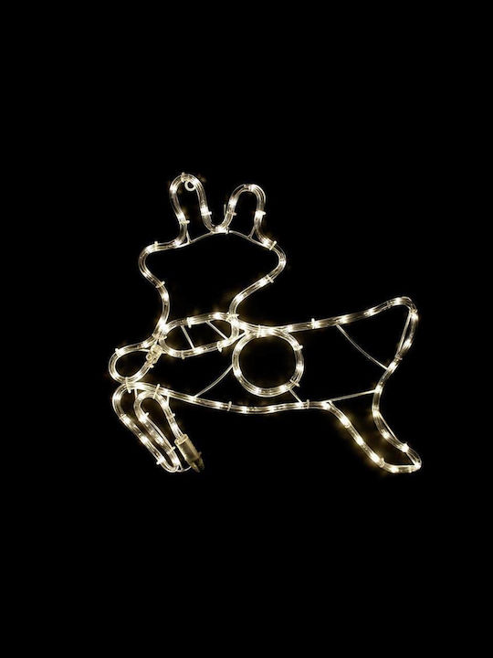Aca Weihnachtlicher Kunststoff Lichtschlauch in Form von Rentier Weiß 49x47x49cm Reindeer