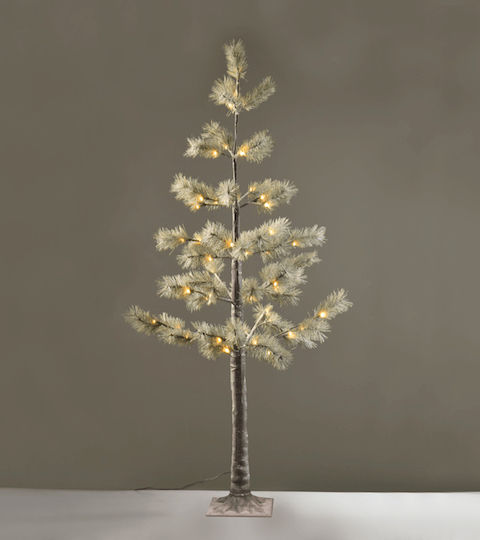 Christmas Decorative Snowy Illuminated Metal Tree Natural Appearance 150cm IP44 White Snow Pine Tree