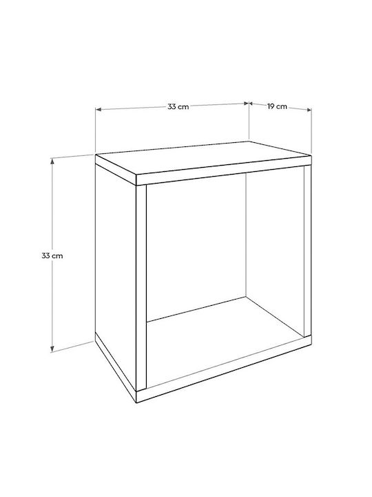 Wandregal Dekorative Box 33x19x33cm Holzregal Oslo Nussbaum 3.11kg