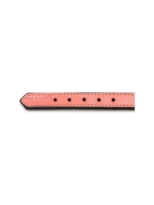 Gloriapets Soft Padded Κολάρο Σκύλου Δερμάτινο σε Ροζ χρώμα 15mm x 30cm