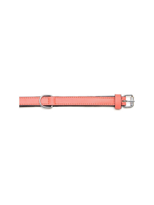 Gloriapets Soft Padded Κολάρο Σκύλου Δερμάτινο σε Ροζ χρώμα 15mm x 30cm