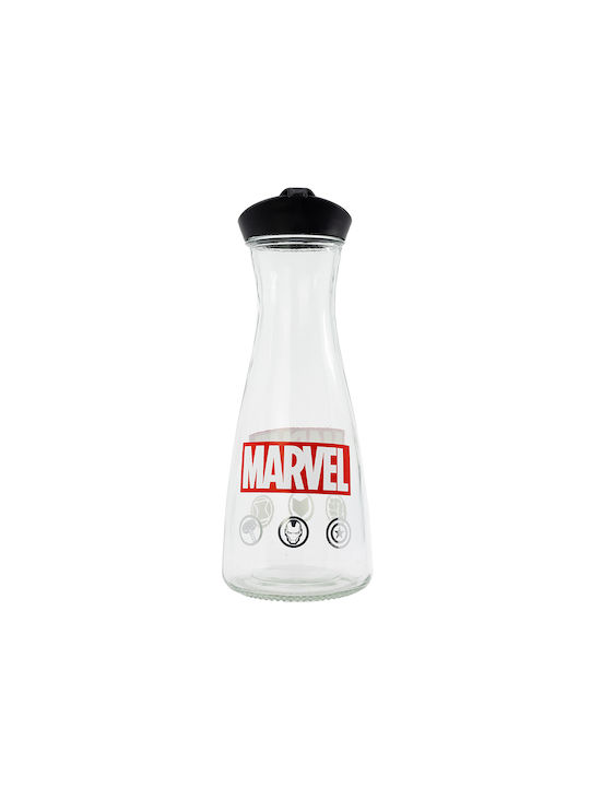 Stor Marvel ST00343 Μπουκάλι Νερού Γυάλινο με Βιδωτό Καπάκι Διάφανο 900ml