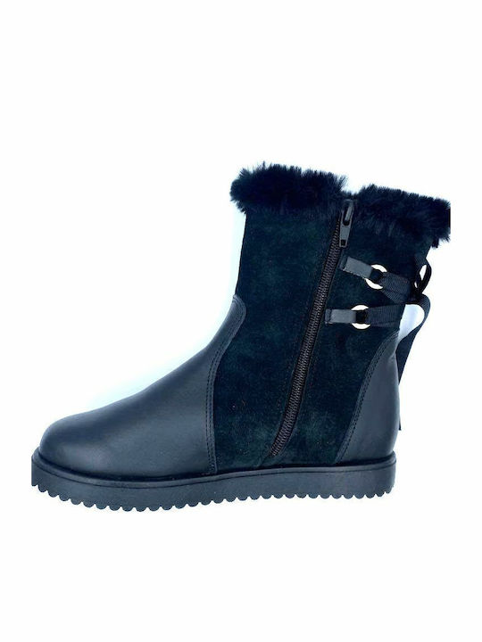 ABY Anatomice Ghete Copii din Suede cu Fermuar Negre