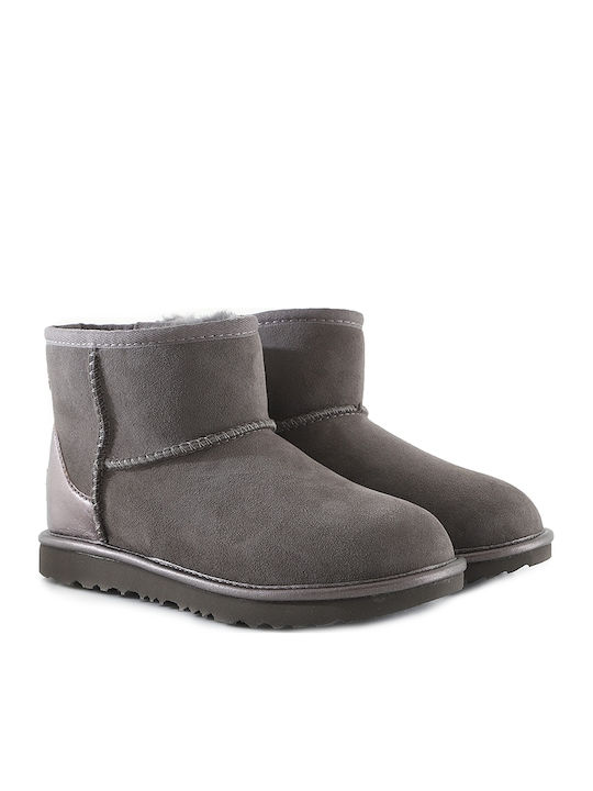 Classic Mini Shine Suede Παιδικά Μποτάκια Γκρι
