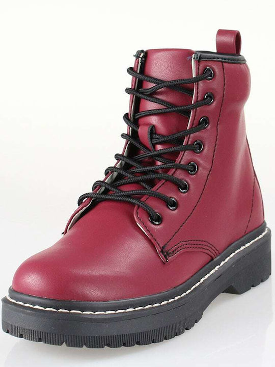 Doris Bordeaux Anatomisch Lederne Kinderstiefel mit Reißverschluss Burgundisch