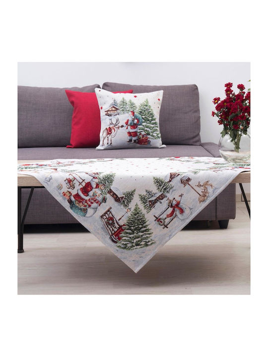 Sette Colori 8943 Ornament de Crăciun Față de masă Pătrat Material textil Multicolor M100xL100cm 1buc