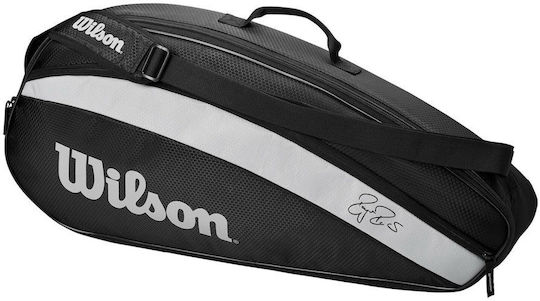 Wilson Roger Federer Team 3-Pack Tennis Tasche Schulter-/Handtasche Tennis 3 Schläger Schwarz