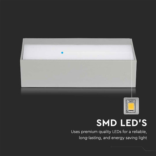 V-TAC Wall-Mounted Outdoor Ceiling Light LED IP65 9W with Cool White Light Double Beam 17.3x8.1x4.6εκ.