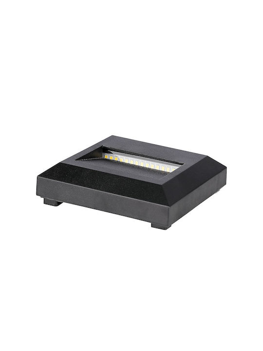 V-TAC Επιτοίχιο Εξωτερικό Σποτ LED IP65 2W με Θερμό Λευκό Φως 12.4x12.4εκ.