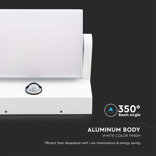 V-TAC Wandmontierte Außen-Deckenleuchte LED IP65 17W mit Warmweiß Licht 21.2x16.5x10εκ.