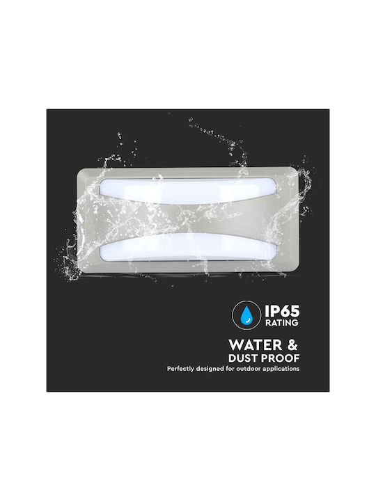 V-TAC Wall-Mounted Outdoor LED Ceiling Lamp IP65 12W With Cool White Light 23x11x7.6cm
