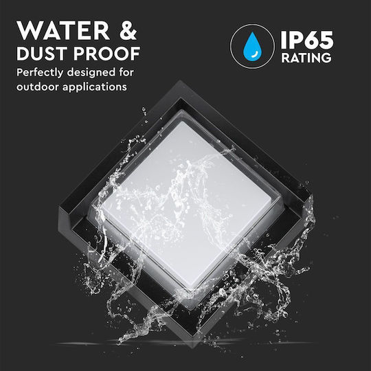V-TAC Aplica de exterior montată pe perete LED IP65 7W cu Alb Cald Lumină 13.3x13.3x6.7εκ.