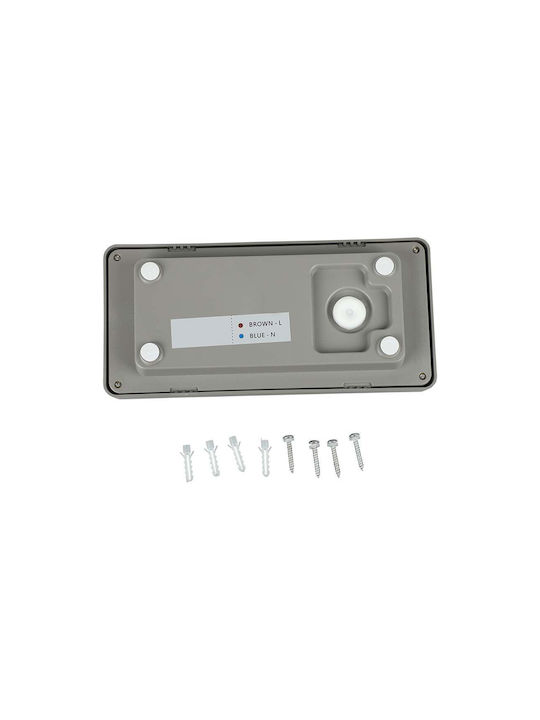 V-TAC Wall-Mounted Outdoor Ceiling Light LED IP65 12W with Natural White Light 23x11x7.6εκ.