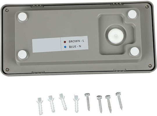 V-TAC Επιτοίχια Εξωτερική Πλαφονιέρα LED IP65 12W με Φυσικό Λευκό Φως 23x11x7.6εκ.