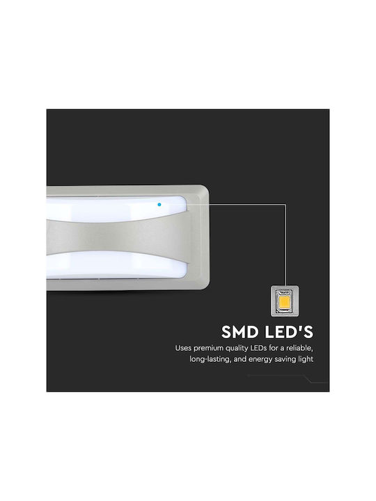 V-TAC Wall-Mounted Outdoor Ceiling Light LED IP65 12W with Warm White Light 23x11x7.6εκ.