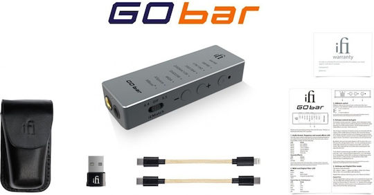 iFi Audio Go Bar 312002 Portabil Digital Amplificator de Căști 2 Canale cu DAC, USB și Jack 3.5mm