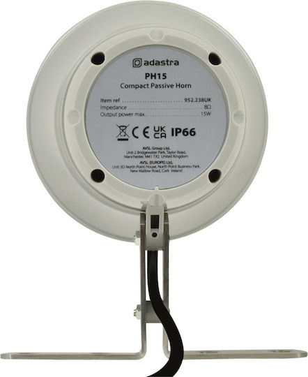 Adastra PH15 Κόρνα Ενσωματωμένης Κεφαλής Ισχύος 15W/8ohm