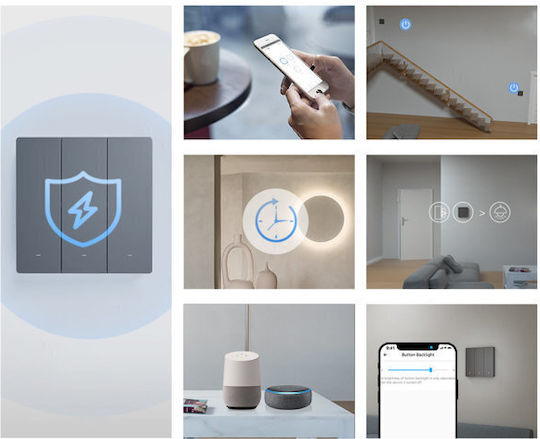 Sonoff M52c80 Recessed Electrical Wall Switch Wi-Fi Two-Way With Black Frame