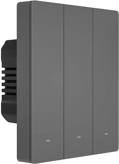 Sonoff M53c80 Χωνευτός Διακόπτης Τοίχου Wi-Fi Τριπλός με Πλαίσιο Γκρι