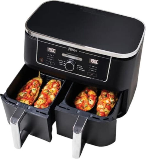 Ninja AF400 Air Fryer with Double Detachable Bucket 9.5lt Black