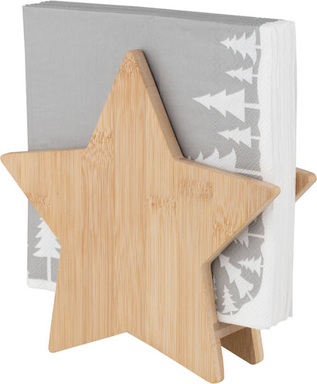 Raeder Christmas Case for Paper Napkins Wooden Beige L18.5xW18xH5cm.