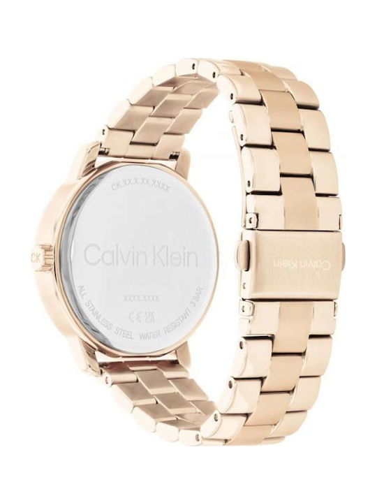 Calvin Klein Women's Watch 36mm Battery with Pink Gold Stainless Steel Bracelet