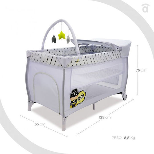 Asalvo Mix Plus Captain Loc de joacă 2 Nivele cu Schimbător Gri 125x65cm