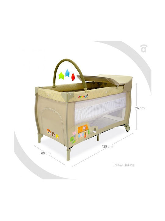 Asalvo Mix Plus The 3 Pigs Кошара за игра 2 Нива с Променяща се Повърхност Бежов 125x65см