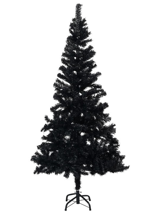 Christmas Black Tree with Metallic Base and LED Lighting H120pcs