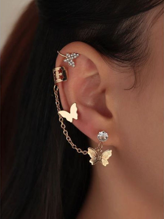 Famous Shoes Σκουλαρίκια Ear Climbers Επιχρυσωμένα