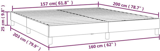 Double Bed Base Upholstered with Light Gray Fabric for Mattress 160x200cm