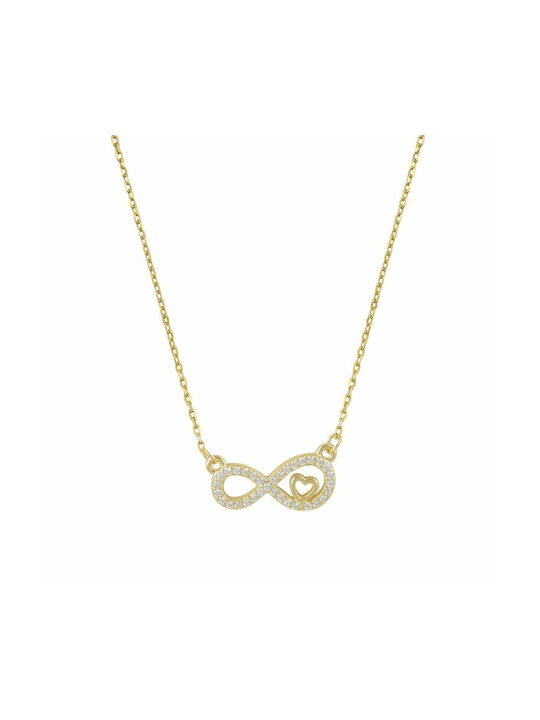 Prince Silvero Necklace Infinity from Gold-Plated Silver with Zircon