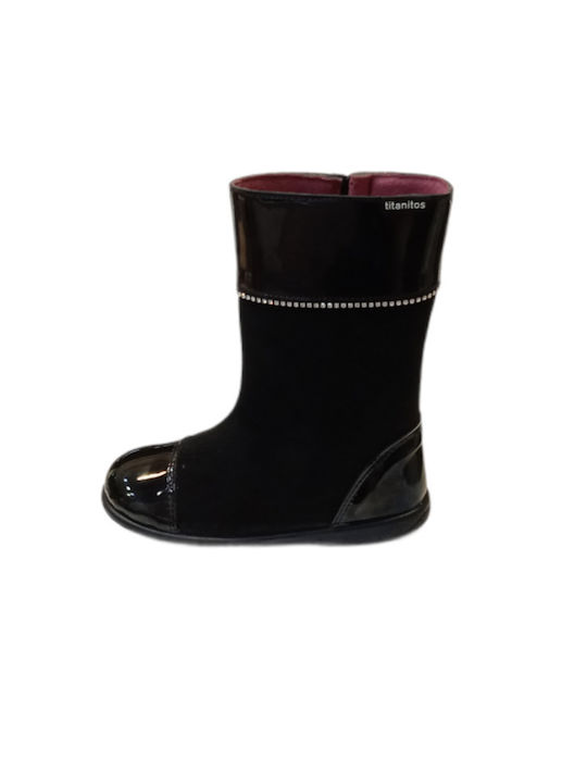 Kids Boots with Zipper Black