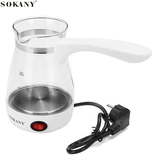 Sokany SK-607 Electric Greek Coffee Pot 600W with Capacity 270ml White
