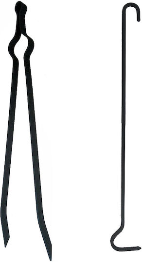 Home & Camp HCFT0836 Fireplace Tongs Black