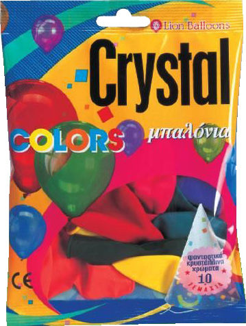 Set 10 Luftballons Latex Bunte Crystal Colors Lion 32cm