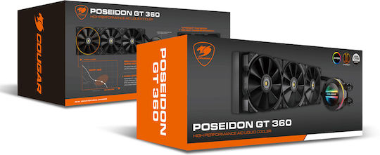 Cougar Poseidon-GT 360 Υδρόψυξη AIO CPU με 3 Ανεμιστήρες 120mm και ARGB Φωτισμό