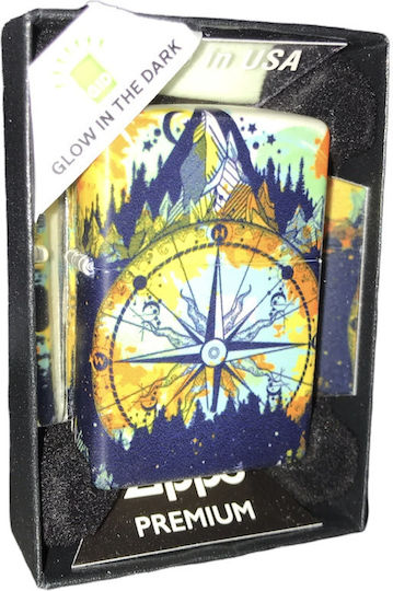 Zippo Compass Design Windproof Flame Lighter Multicolour