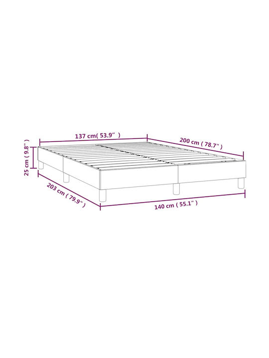 Double Bed Base Upholstered with Dark Green Fabric Suitable for Mattress 140x200cm