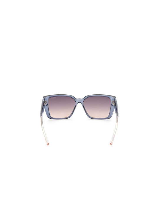 Guess De damă Ochelari de soare cu Albastru Din plastic Cadru și Maro Ochelari de soare Lentilă