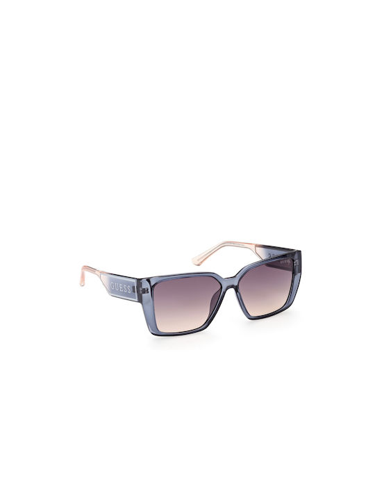 Guess De damă Ochelari de soare cu Albastru Din plastic Cadru și Maro Ochelari de soare Lentilă