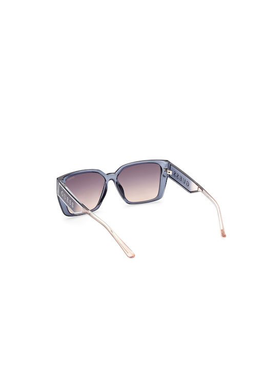 Guess De damă Ochelari de soare cu Albastru Din plastic Cadru și Maro Ochelari de soare Lentilă