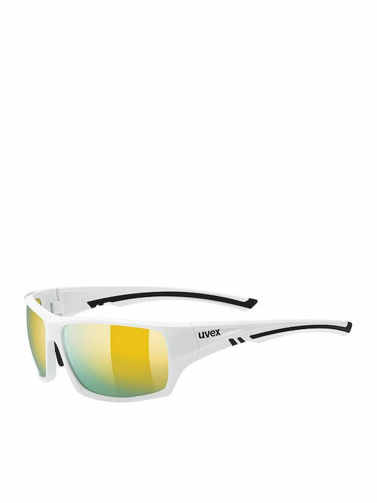 Uvex Sportstyle 222 Pola White Men's Sunglasses with Yellow Plastic Frame S5309808860