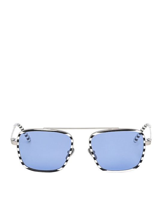Calvin Klein Men's Sunglasses with Multicolour Metal Frame and Blue Lens CK18102S 199