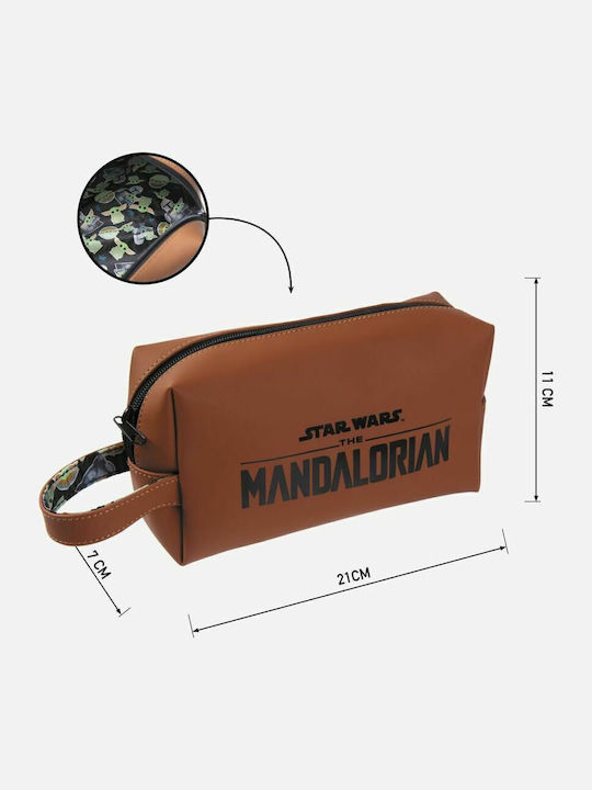 Men's Toiletry Bag Star Wars Mandalorian In Brown Colour 21cm