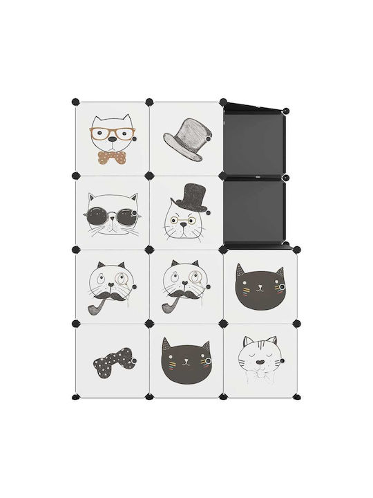 vidaXL Spielzeug Aufbewahrungssystem aus Kunststoff Weiß 110x46.5x144cm 10Stück