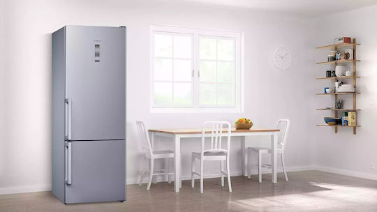 Pitsos Ψυγειοκαταψύκτης 508lt Total NoFrost Υ193xΠ70xΒ80εκ. Inox PKNB56XLEP