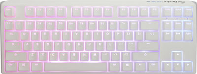 Ducky One 3 TKL Gaming Mechanische Tastatur Tenkeyless mit Cherry MX Braun Schaltern und RGB-Beleuchtung Pure White