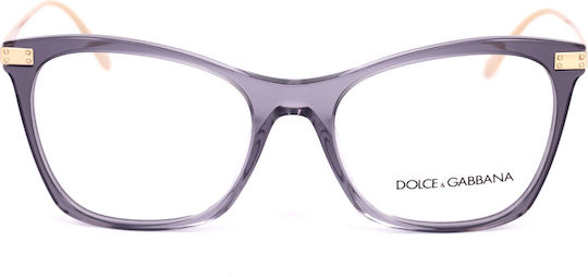 Dolce & Gabbana Logo Plaque Eyeglass Frame Butterfly Gray DG3331 3268